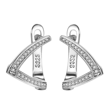 New Fashion Irregular Geometric AAA+ Cubic Zirconia Diamonds Turning Earrings - The Jewellery Supermarket